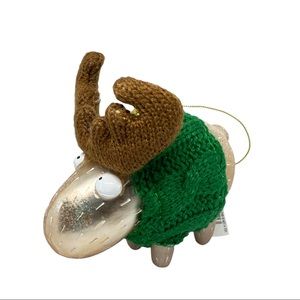 Home Holiday Ornaments Holiday Lane Christmas Cheer Green Sweater Moose Ornament